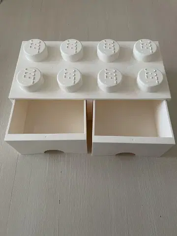 레고 브릭 서랍 박스 화이트