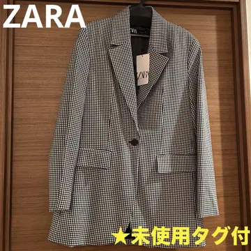[ 미사용 택 포함 ] ZARA 자켓 화이트 블랙 체크