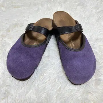 레어 버켄스탁 애스콧 퍼플 23cm 스트랩 스웨이드