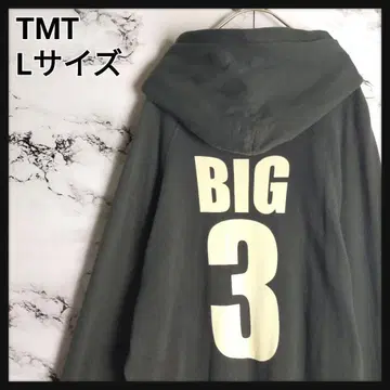 인기 L 사이즈 TMT YOURS BIG3 양면 백 프린트 로고 후드티