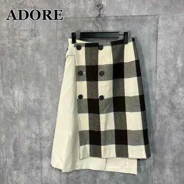 ADORE 체크 무늬 랩스커트 36