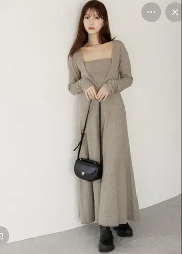 스나이델 베어 니트 레이어드 원피스