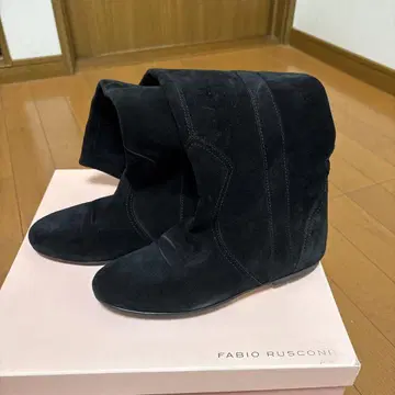 파비오 루스코니 스웨이드 롱 부츠 블랙 36 23