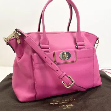kate spade 2way 핸드백 가죽 핑크 턴락