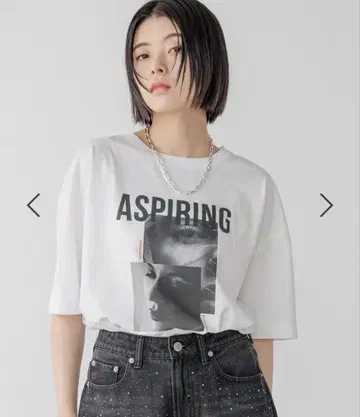 BABYLONE 주름이 잘 지지 않는 포토 프린트 와이드 T