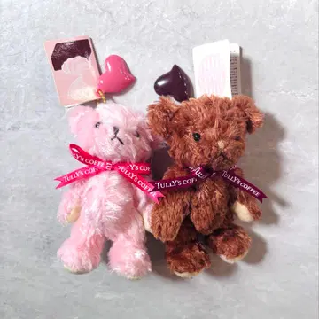 TULLY'S COFFEE 발렌타인 베어풀 봉제 인형 2체 세트