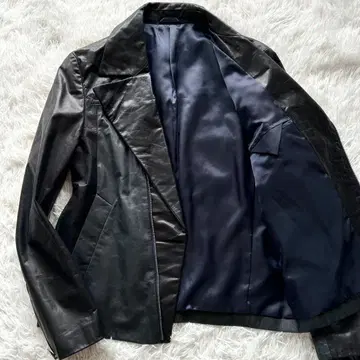 레어 XL 폴스미스 더블 라이더 자켓 소가죽 가죽 바이컬러