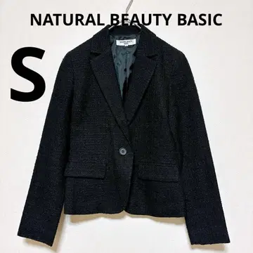 NATURAL BEAUTY BASIC 테일러드 자켓 블랙 S 트위드 조