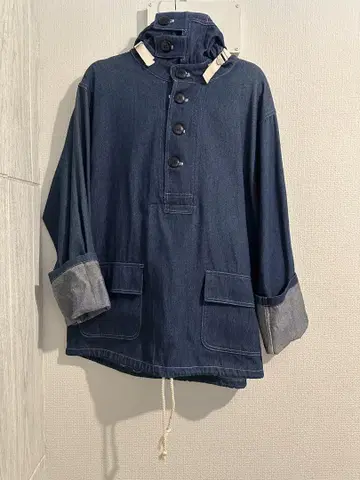 데님 후드티 풀오버