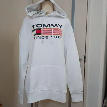 TOMMY 화이트 후드티