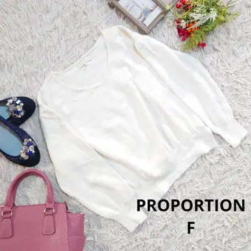 PROPORTION 니트/스웨터 ( M상당 ) 화이트/드롭 숄더
