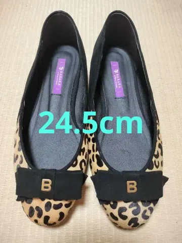 한국 BABARA 레오파드 플랫슈즈
