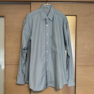 AURALEE WASHED FINX TWILL 셔츠 블루 5