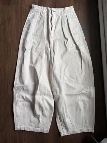 니코앤드 벌룬 데님 턱 팬츠
