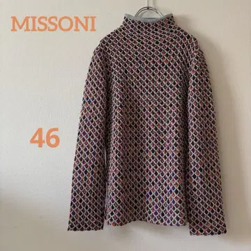 MISSONI 멀티 컬러 터틀넥 울 오렌지 택 미쏘니 46