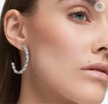 Swarovski 후프 귀걸이 투명 크리스탈
