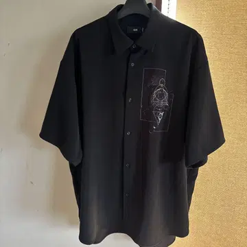HARE 하레 아트 프린트 블랙 셔츠 그래픽 프린트