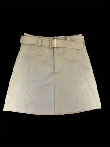 ZARA 베이지 플리츠 스커트 벨트 포함