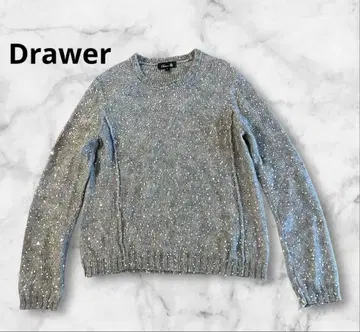 Drawer 모헤어 실크 스팽글 니트 스웨터 사이즈 1 그레이