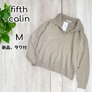 택 포함 새상품 fifth calin 스키퍼 니트 긴팔 카라 부착 M