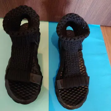 블랙 뜨개질 디자인 샌들
