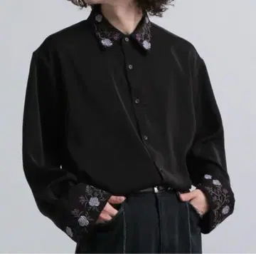 HARE 하레 자수 포함 긴팔 셔츠 F 사이즈