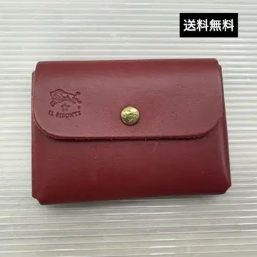 IL BISONTE 가죽 3단 폴더형 지갑 레드