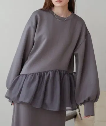 Bab 페플럼 오간자 분또 상의 택 포함 미사용 새상품