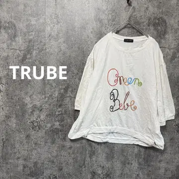 a4219 [ TRUBE ] 이소재 절개 티셔츠 자수 팔뚝 커버 드로스트