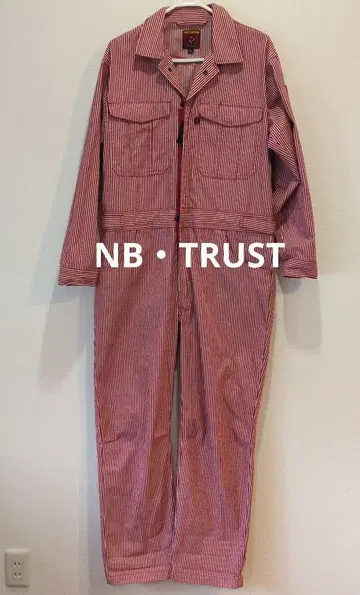 NB TRUST 빨간색 스트라이프 오버롤