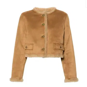 SANDRO 페이크 퍼 크롭 재킷 34