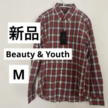 [새상품] 유나이티드 애로우즈 남성용 체크 긴팔 셔츠 M