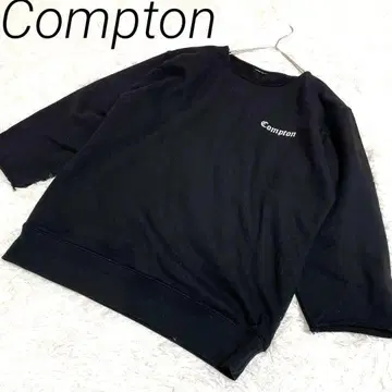 Compton 로고 블랙 맨투맨 트레이닝복 쭈리 백프린트