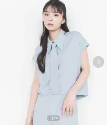 REDYAZEL 라메 스트라이프 넥타이 포함 반팔 셔츠