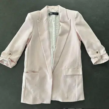 ZARA 자라 롤업 슬리브 블레이저 자켓 핑크