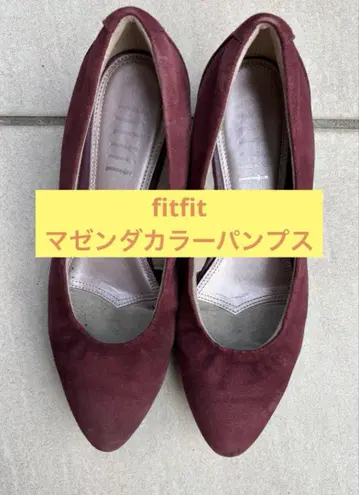 [ fitfit ] 마젠타 컬러 스웨이드 스틸레토 펌프스