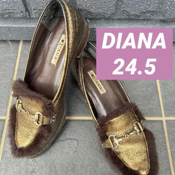[가을/겨울] DIANA 다이애나 24.5 브라운 골드 퍼 로퍼