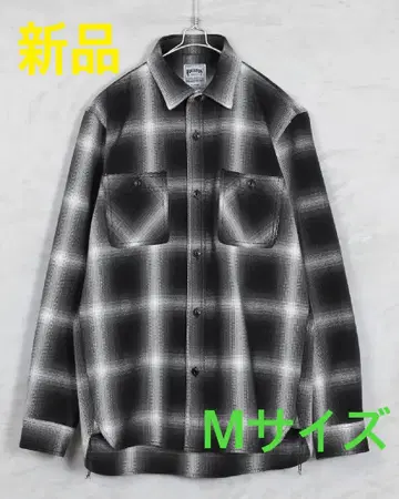 HOUSTON 휴스턴 옴브레 체크 비에라 셔츠 블랙 M 사이즈