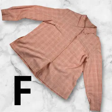여성용 체크 무늬 셔츠 F 오렌지