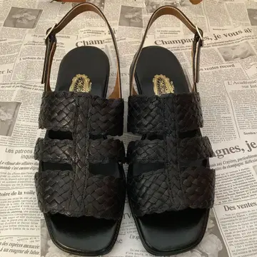미사용 긴자 요시노야 샌들 블랙 23cm