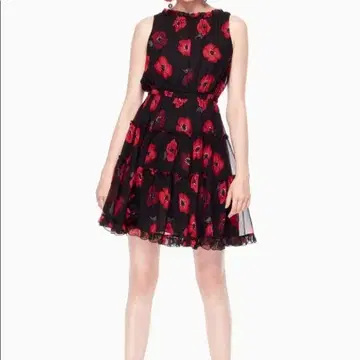 케이트 스페이드 poppy chiffon dress 실크 원피스