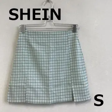 C0925A14 [SHEIN] 체크 무늬 미니 스커트