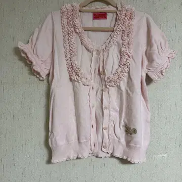 BABY 반팔 가디건 핑크