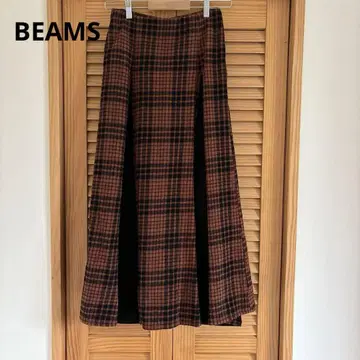 BEAMS 플리츠 롱 스커트