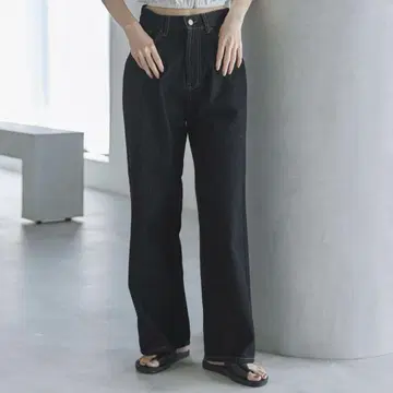 feepur 베이직 스트레이트 데님 블랙 S