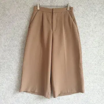 [잉그] 깔끔 크롭 와이드 팬츠 (M) 가우초 오피스