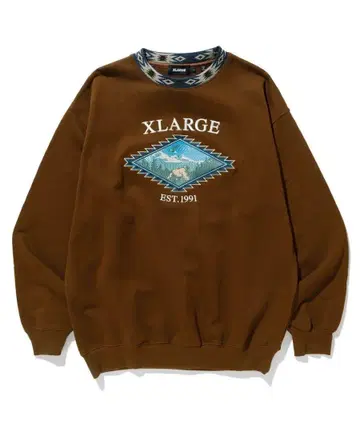XLARGE 브라운 맨투맨 XL