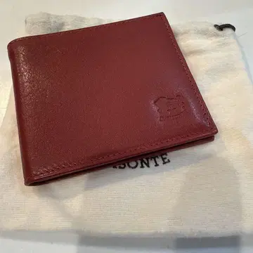 IL BISONTE 빨간색 가죽 접이식 지갑