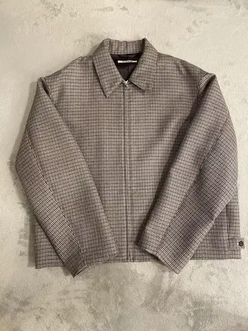 AURALEE DOUBLE FACE CHECK ZIP BLOUSON