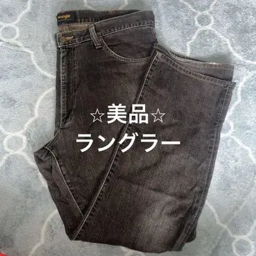 랭글러 블랙 데님 팬츠 스트레이트 실루엣 38인치
